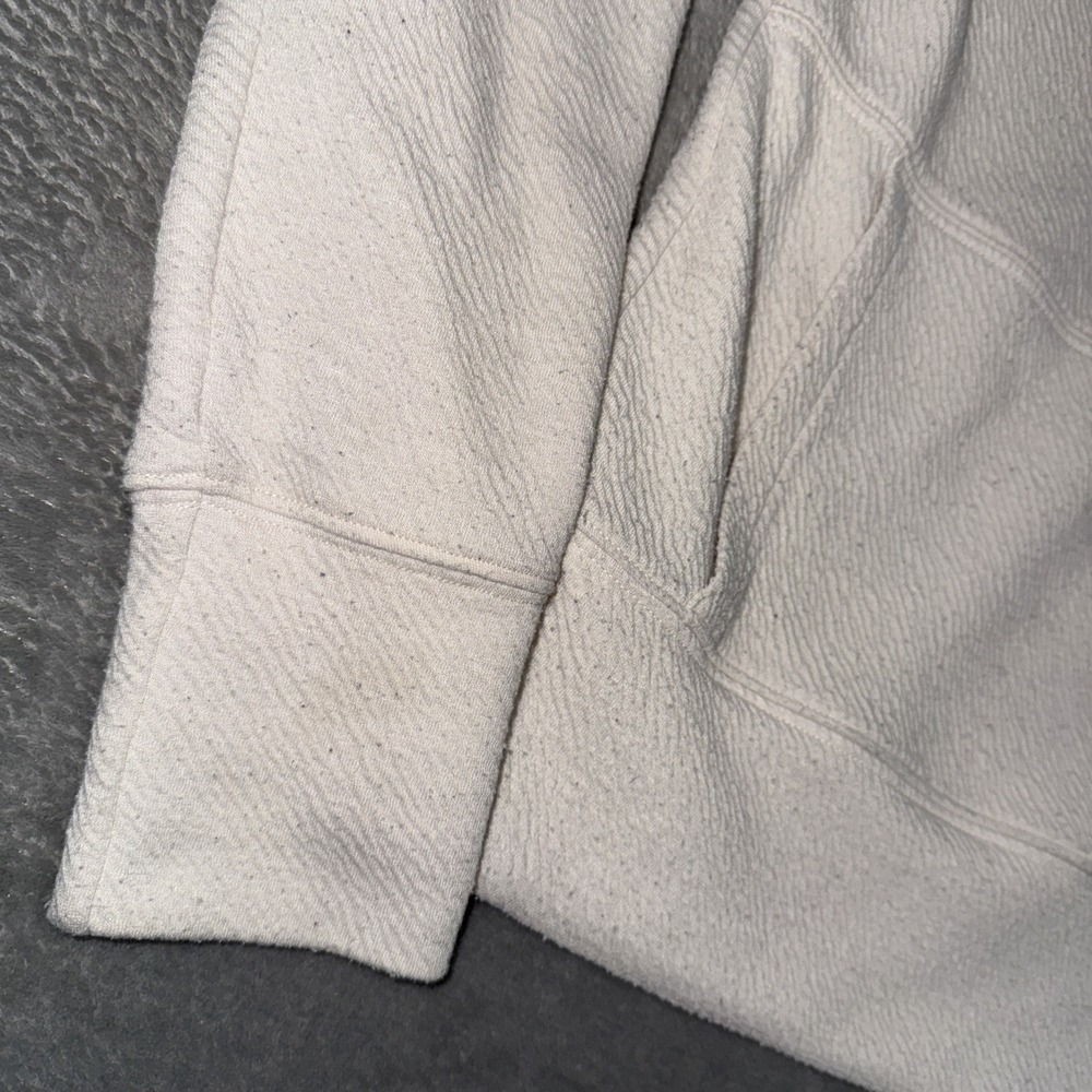 Prana Sweatshirt‎ Womens Small Cream Pullover Sunrise Crewneck Pocket Textured - Picture 7 of 11